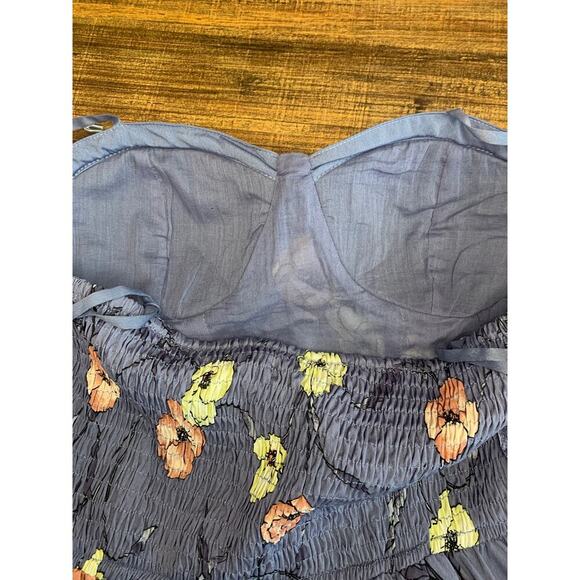 B.O.G. COLLECTIVE Women’s Indigo Blue Floral Print Jumpsuit / Size: Small - Picture 5 of 14